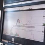 Stock market chart on monitor