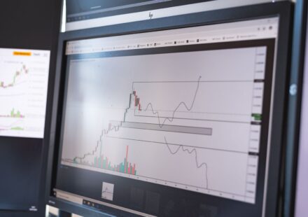 Stock market chart on monitor